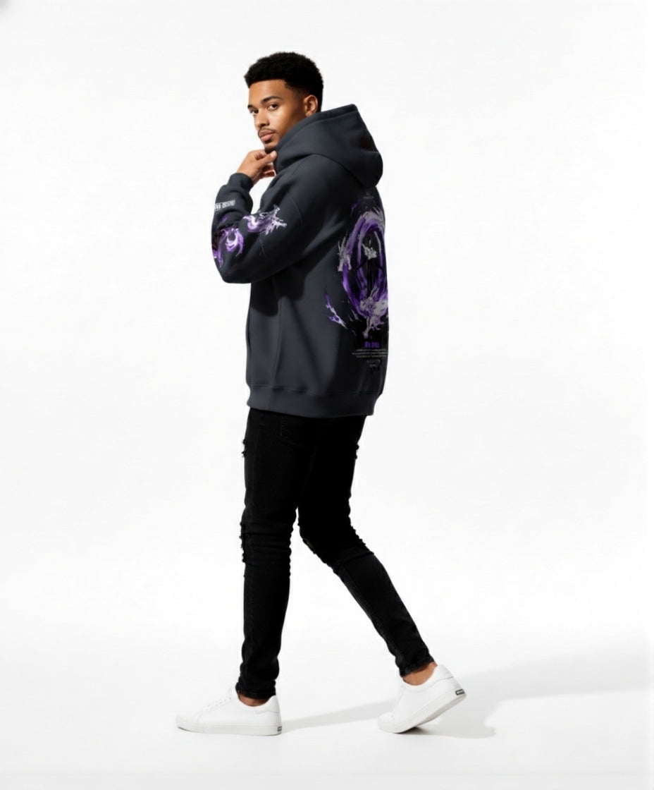 dark slate printed zen z hoodie