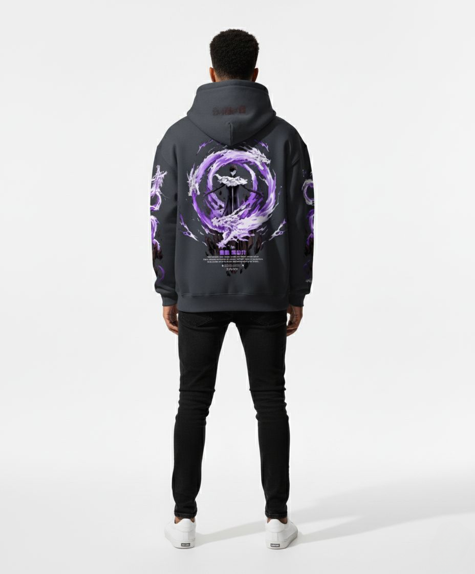 dark slate printed zen z hoodie