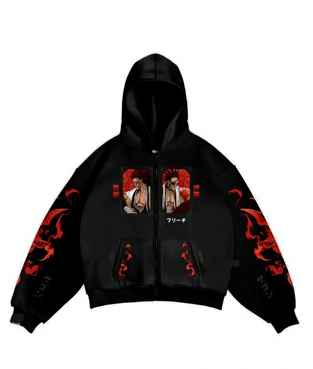 black & red printed zen z hoodie