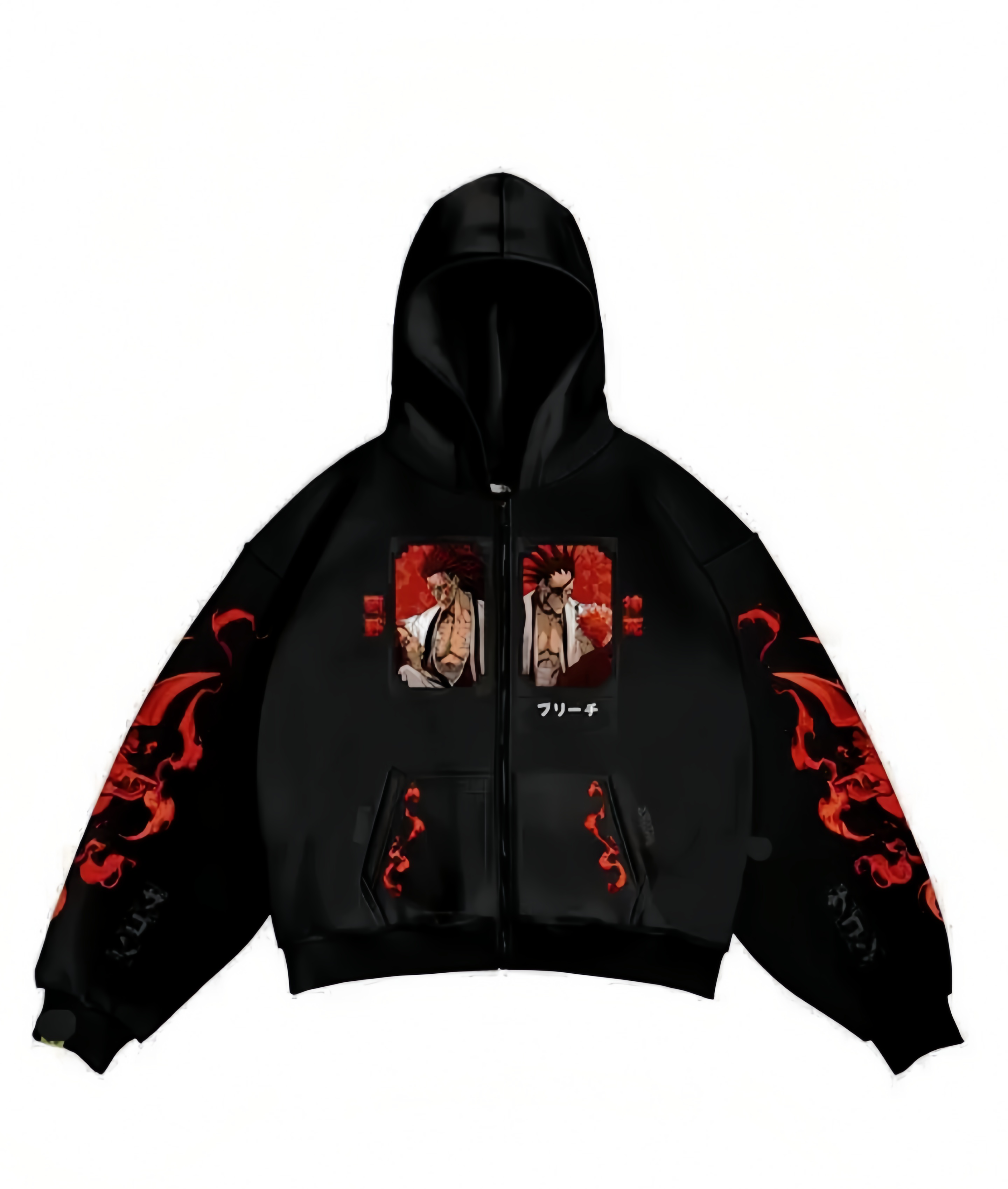 black & red printed zen z hoodie