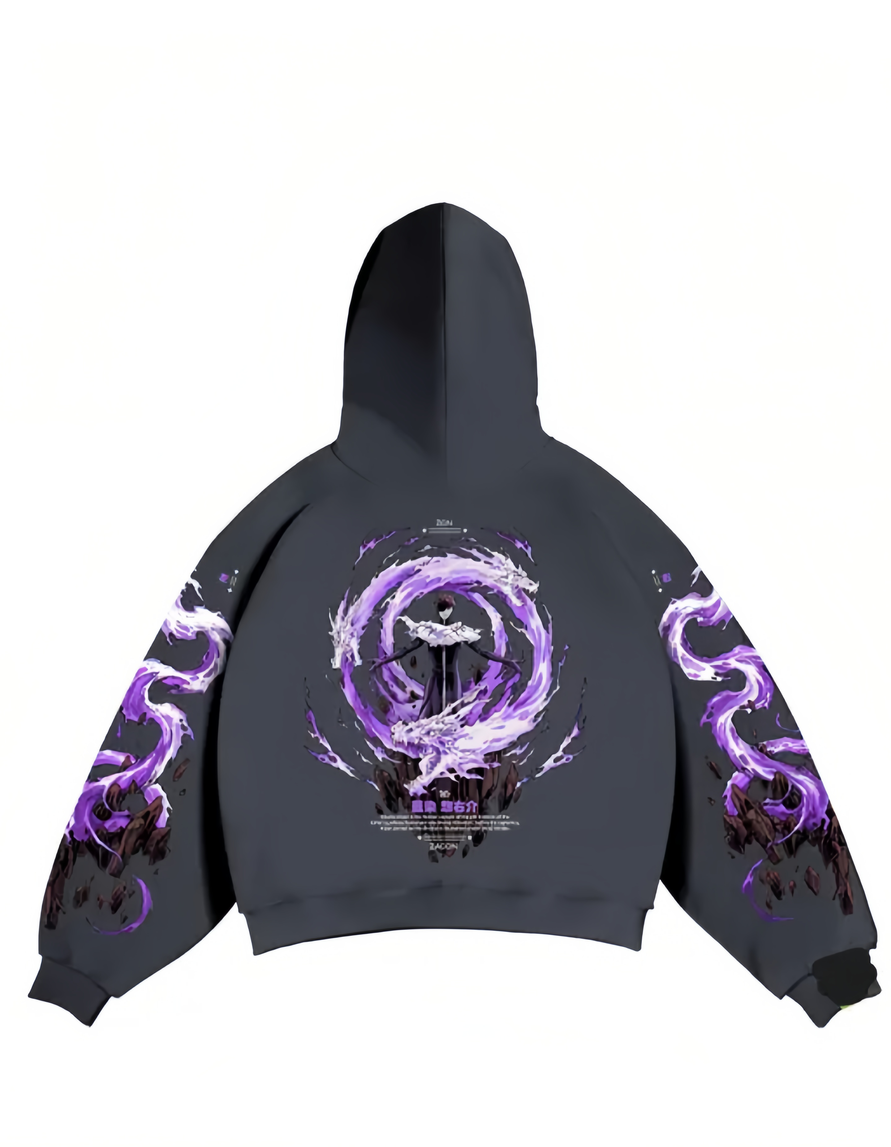 dark slate printed zen z hoodie