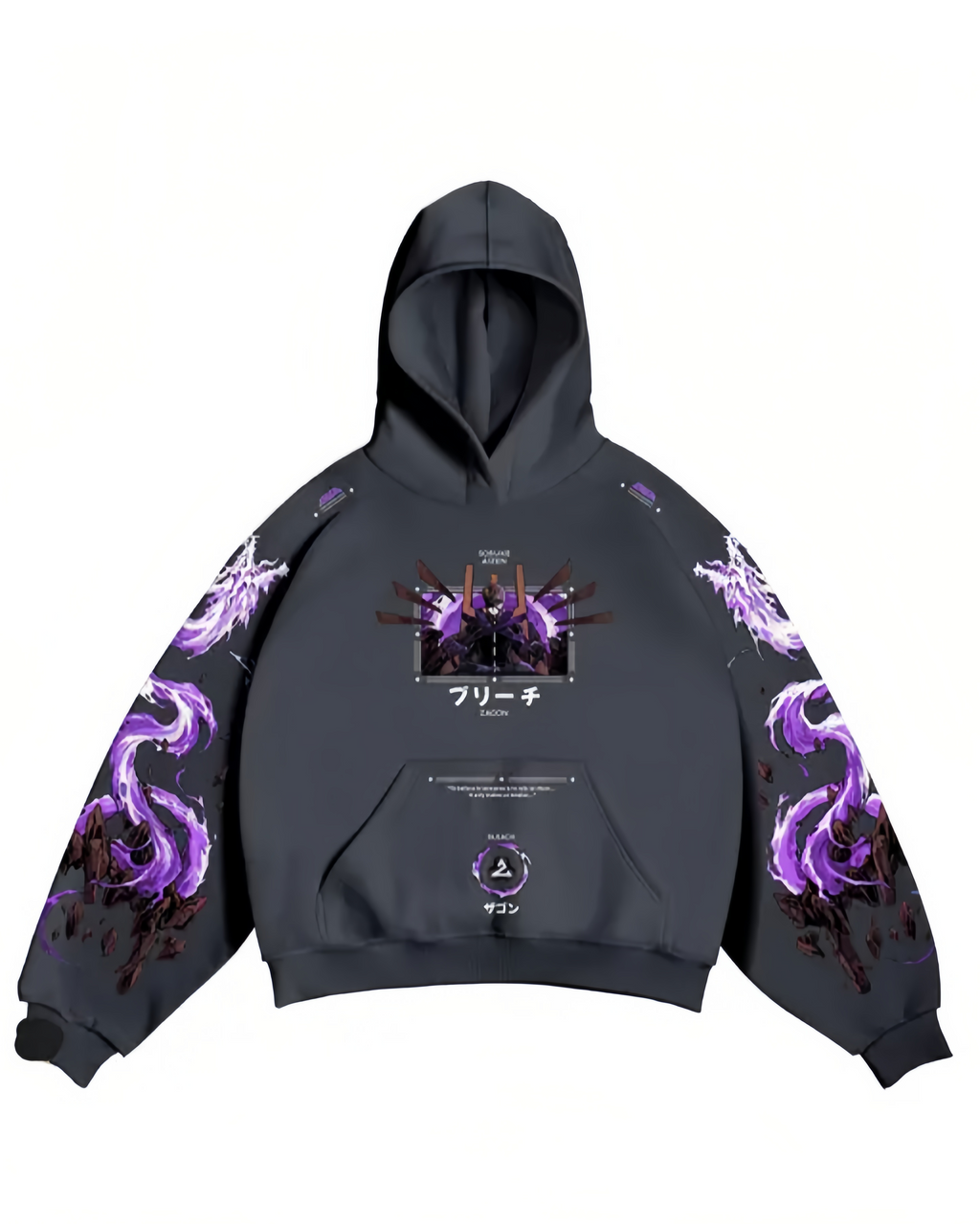 dark slate printed zen z hoodie