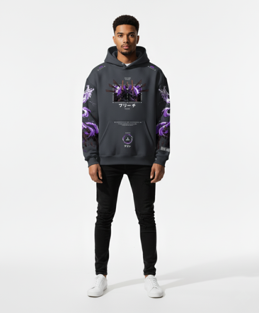 dark slate printed zen z hoodie